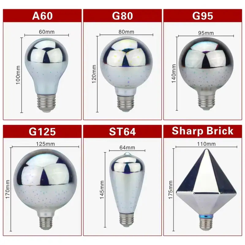 💡 G80 3D Decorative LED Bulb - Colorful Fireworks Effect | E27/E26 Vintage Starburst Novelty Ligh