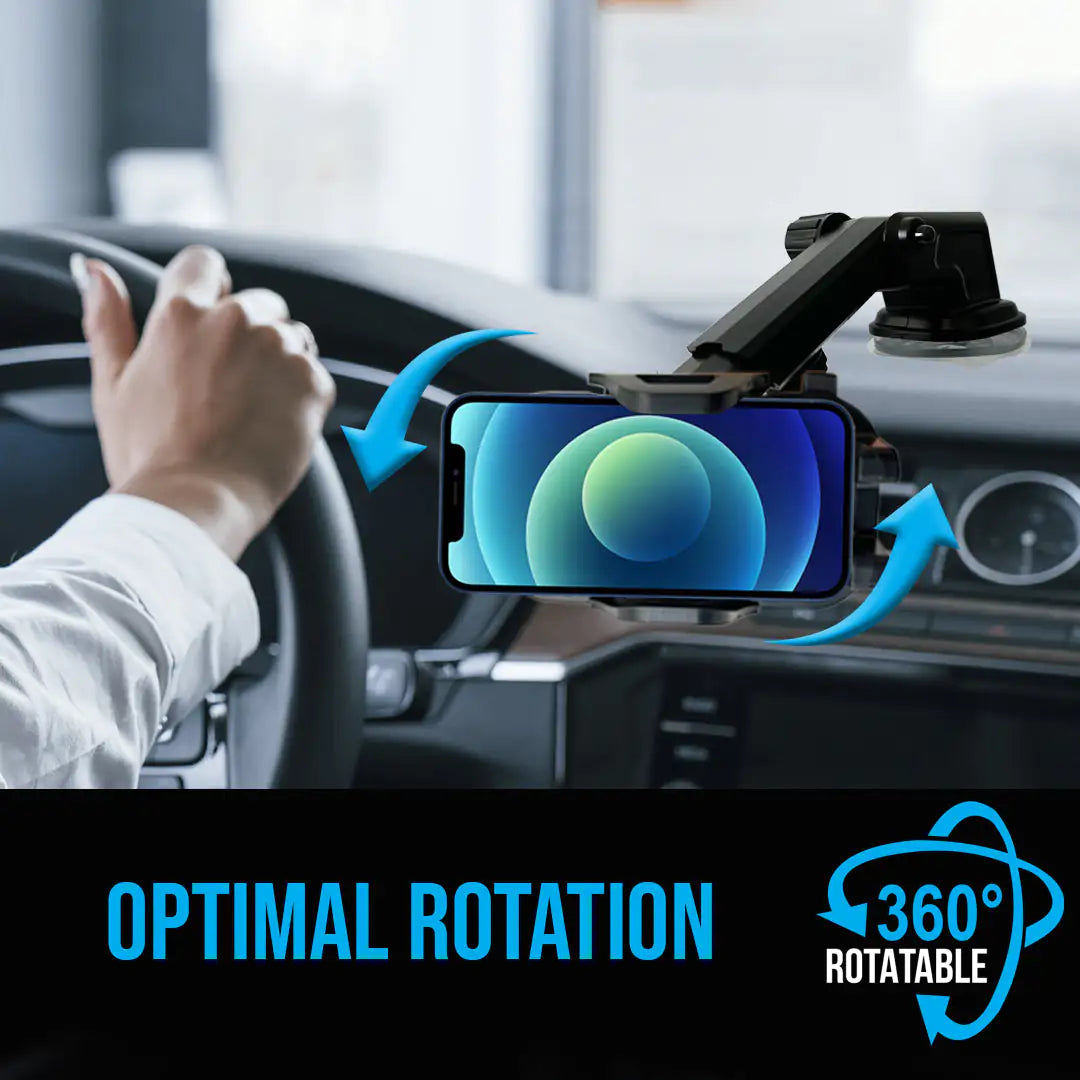 Hands-Free Driving Essential: Universal Windshield/Dashboard Phone Holder (360° Rotation)