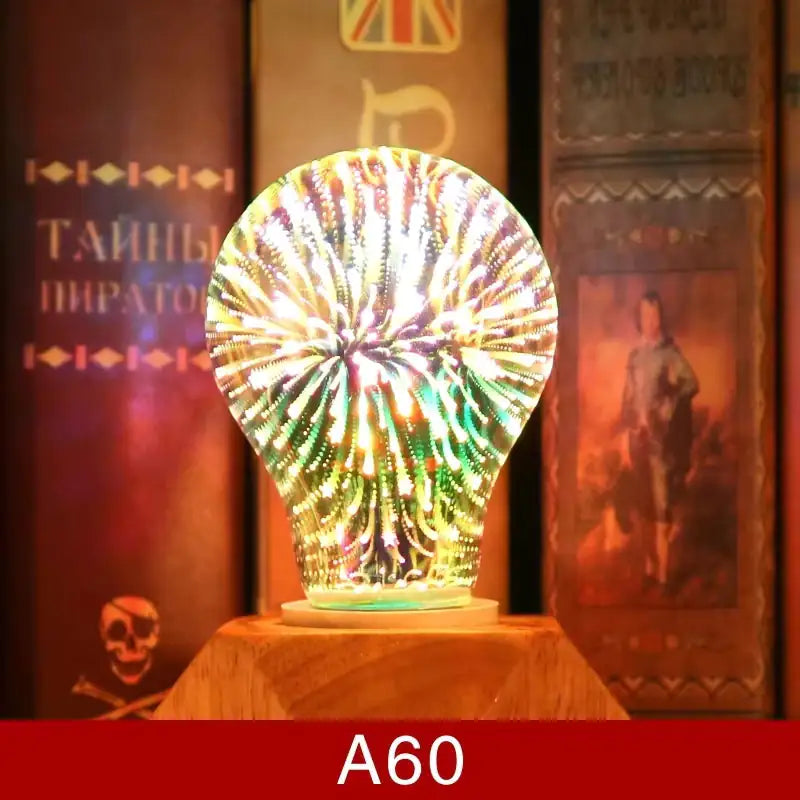 💡 G80 3D Decorative LED Bulb - Colorful Fireworks Effect | E27/E26 Vintage Starburst Novelty Ligh