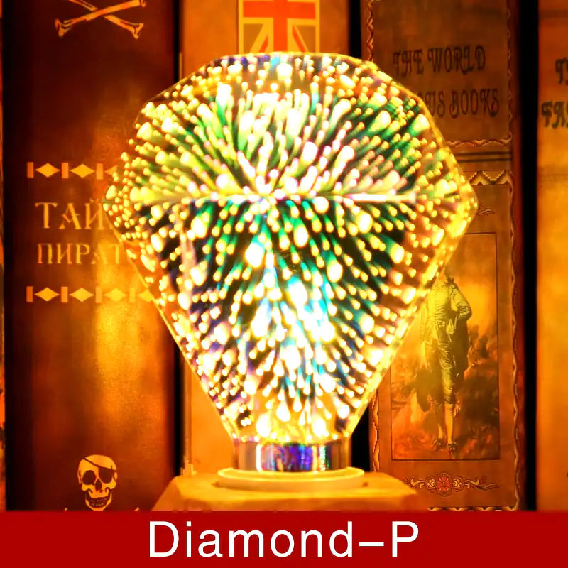 💡 G80 3D Decorative LED Bulb - Colorful Fireworks Effect | E27/E26 Vintage Starburst Novelty Ligh